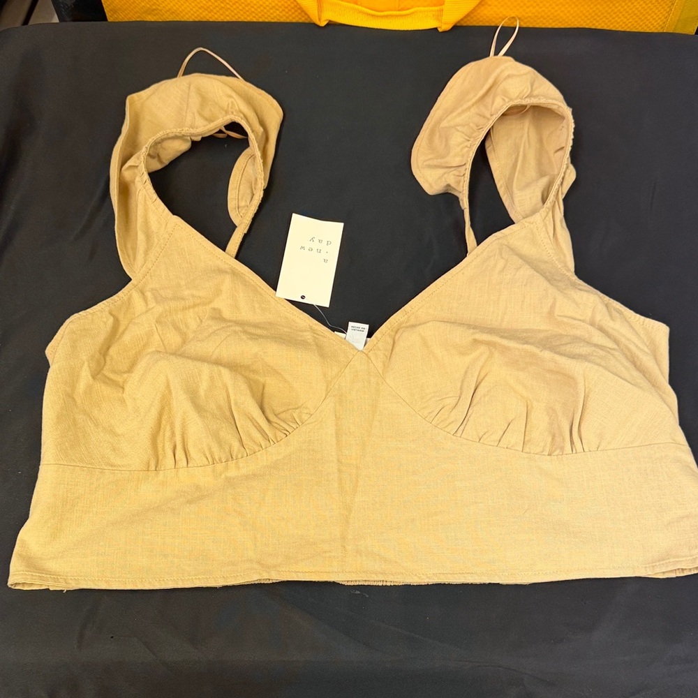 A New Day Women's Tan Bralette top layering piece XXL new super cute
